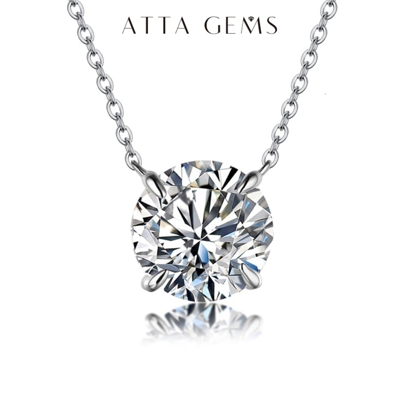 Diamond 6.5mm 1CT Womens Necklace Pendant 925 Womens Necklace Party Bridal Exquisite Jewelry 250408CJ