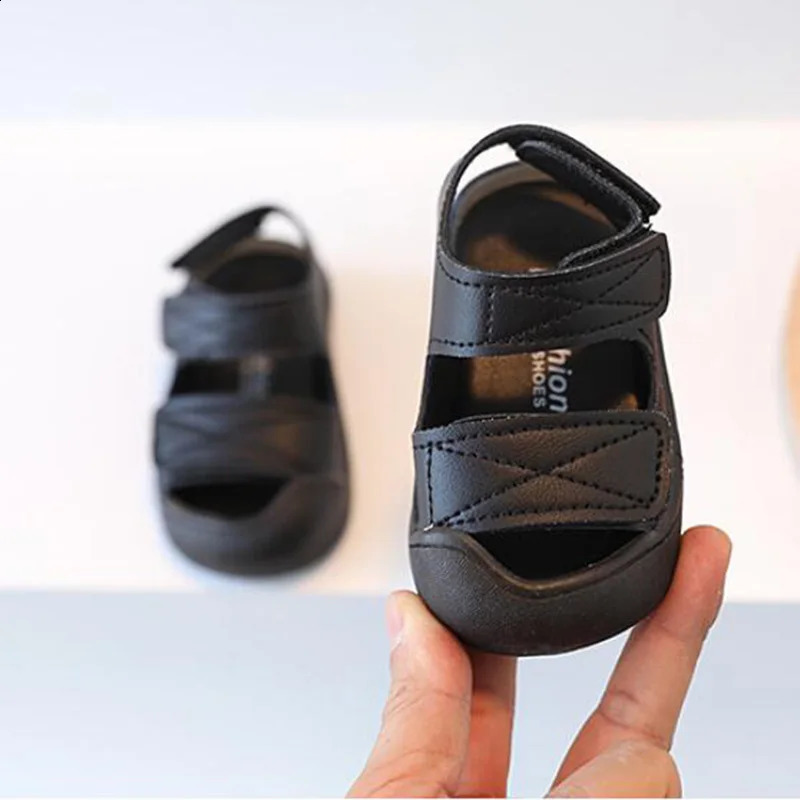 Childrens beach sandals summer baby shoes solid color baby sandals 250424