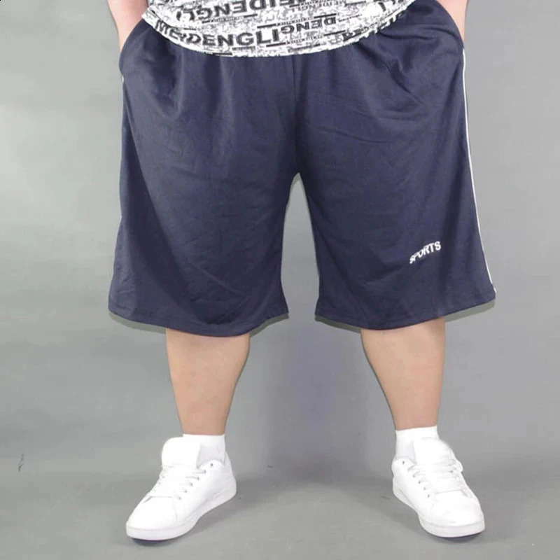 Men plus size shorts plus size 10XL 8XL 9XL waist 142cm summer large elastic sports casual loose large size 60 blue shorts 250420