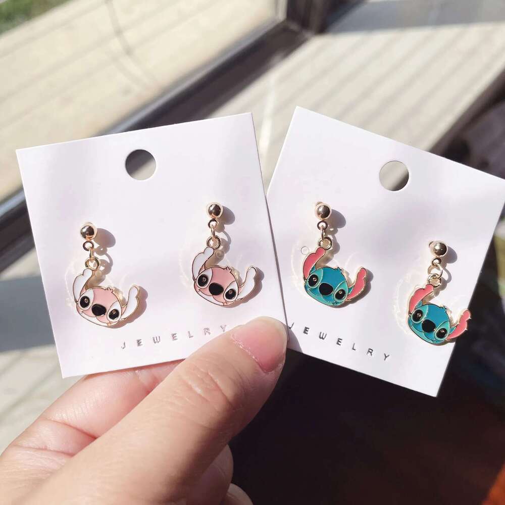 Cute Dangle Ear Stud Ohana Means Family Kawaii Women Girls Earrings Jewelry Party Accessories Cartoon Periphery