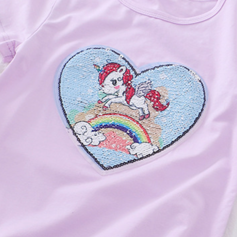 DISNEY short-sleeved children's baby designer clothes summer face-changing clothes pure cotton half-sleeve top Kids designer clothes color-changi