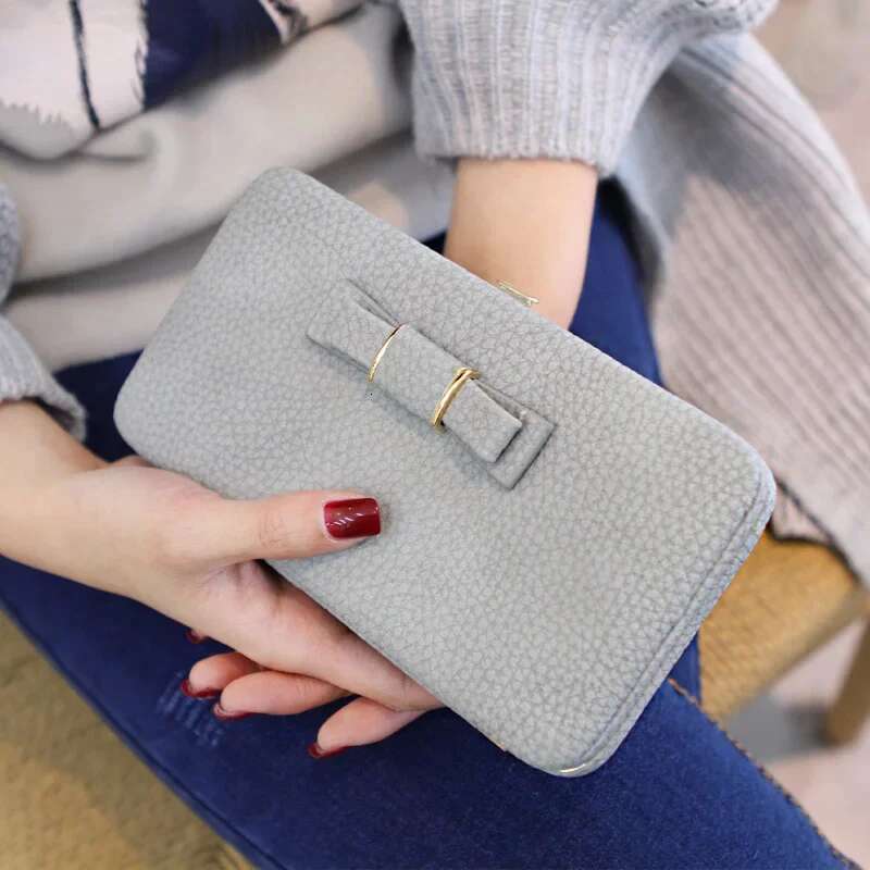 New Fashion Classic Wallets Women's Wallet Bow Mobile Long Card Purse Pocket Handheld Bag Cute Wallet