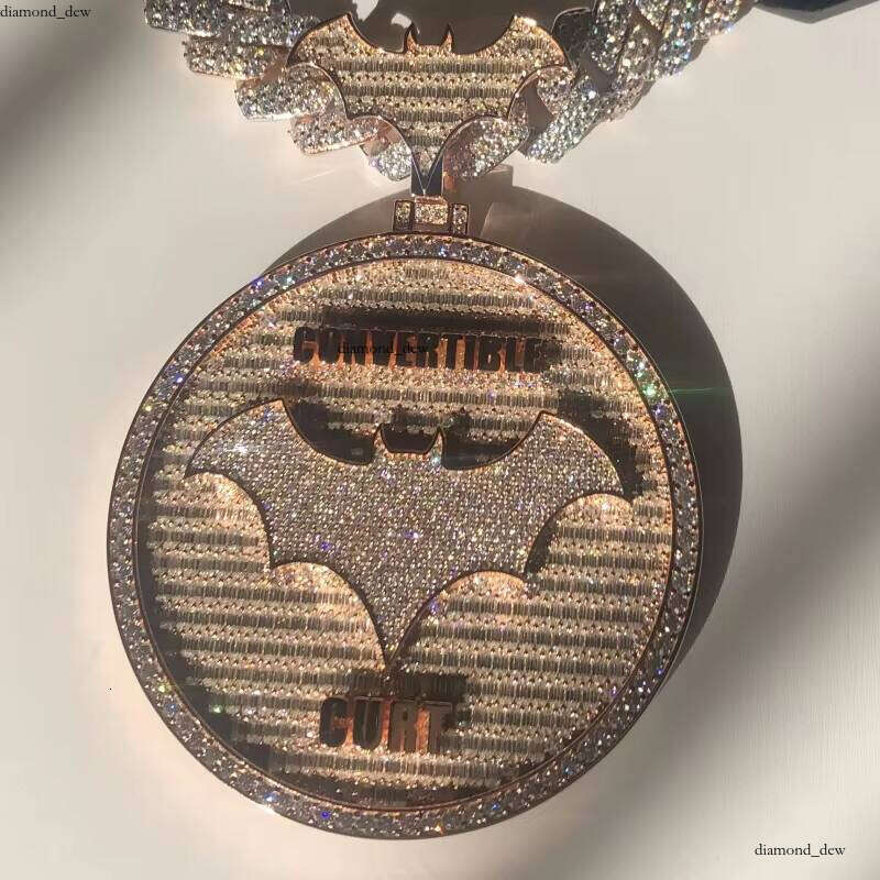 Hip Hop Jewelry Pass Tester Cold Ice Out Letter Big D Color VVS Silicon Stone Pendant Thick Chain Men