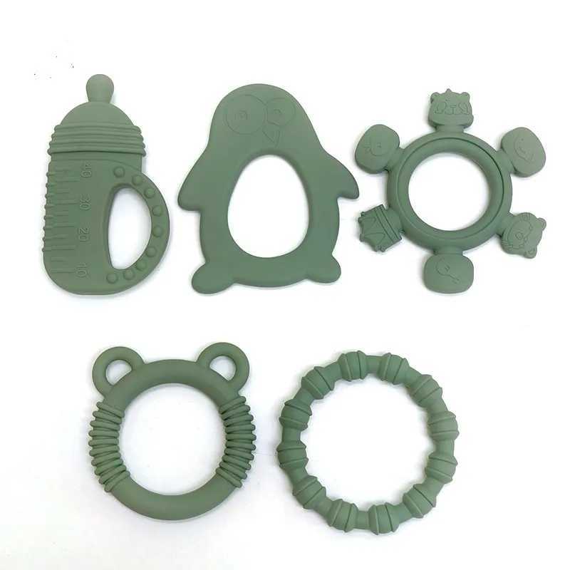 Teether toys baby food grade silicone teething stick children mouth muscle trainer G251125