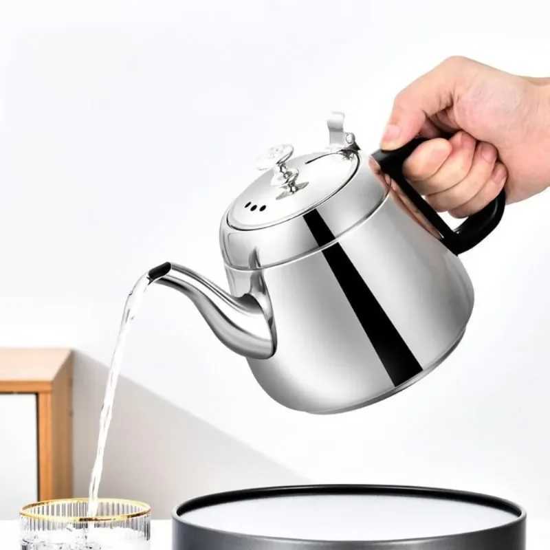 2/15/12L Stainless Steel Teapot Kettle Tea Water Stove Coffee Pot Home Office Restaurant Kettle Whistling Kettle Teakettle C251125