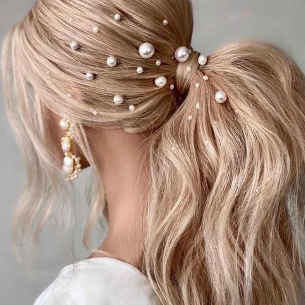Bridal Wedding Hair Accessories Diamond Pin Fork Womens Pearl Headwear Party Jewelry Gift Pendant 250417