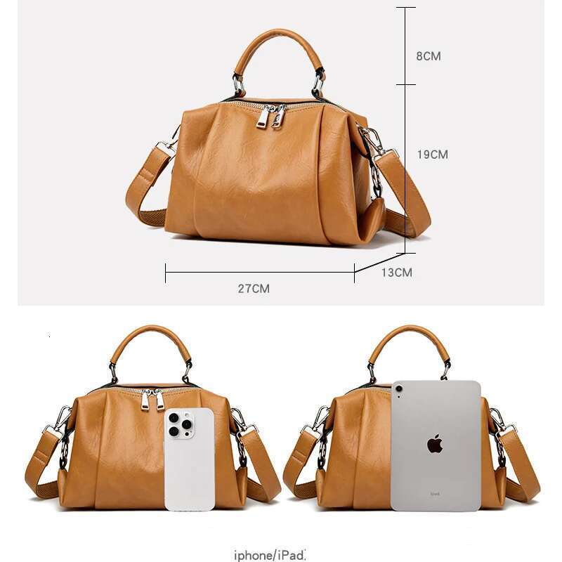 Designer Bag Designer PU Leather Handbags For Women Vintage Shoulder Tote Bag Designer Ladies Large Capacity Boston Bag