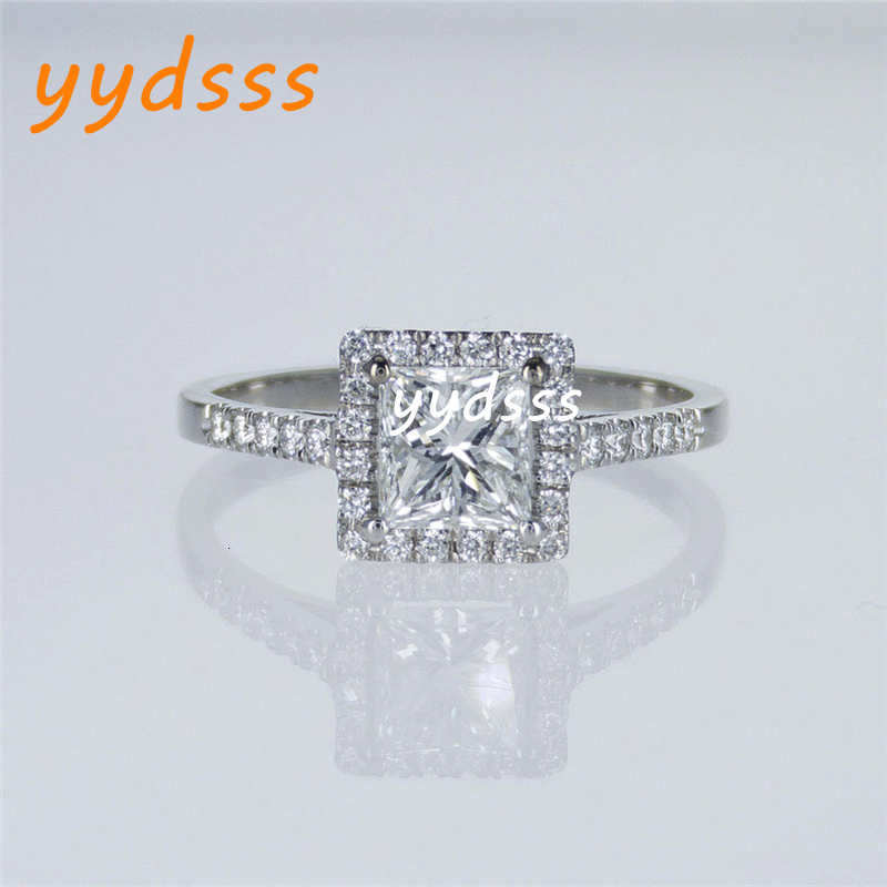 Jewelry 1.5 Carat Princess Cut Halo Engagement Ring IGl Certified Lab Grown Diamond Wedding Square Lab Diamond Ring For Women Half Band Anniversary