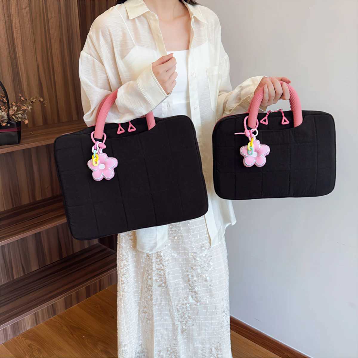 New Lightweight Puffy Laptop Sleeve 14in 16in Commuter Laptop Briefcase Notebook Sleeve Notebook Case Portable Handbag for WomenT251125