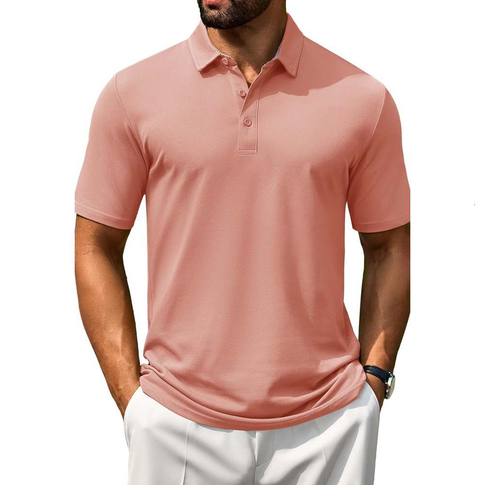 Mens Polo shirt Men's Cotton 3 Buttons Golf Shirts Classic Fit Casual Performance Casual tops summer clothes Short sleeve fashion