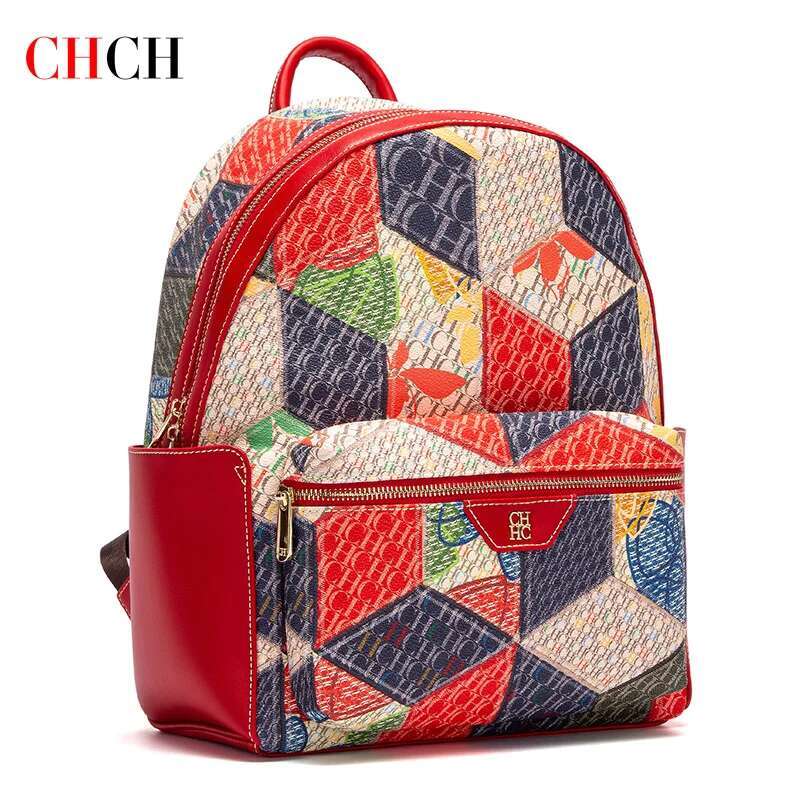 CHCH Backpack New Large Capacity Color Printed Travel Women's Bag