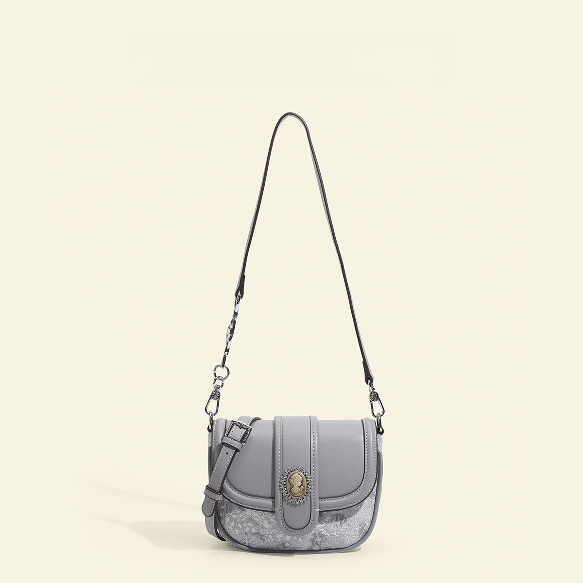 2025 New Saddle Bag Women's Retro Fashion PU Leather Shoulder Bag Designer Bag