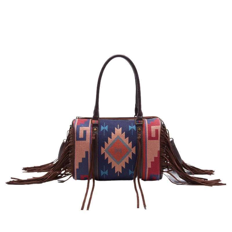 Designer Bag 2025 Bohemian Ethnic Style Cotton Linen Hand-Woven Tassel Decorated Women European American Retro Single Shoulder Crossbody Bag Luxury Ba