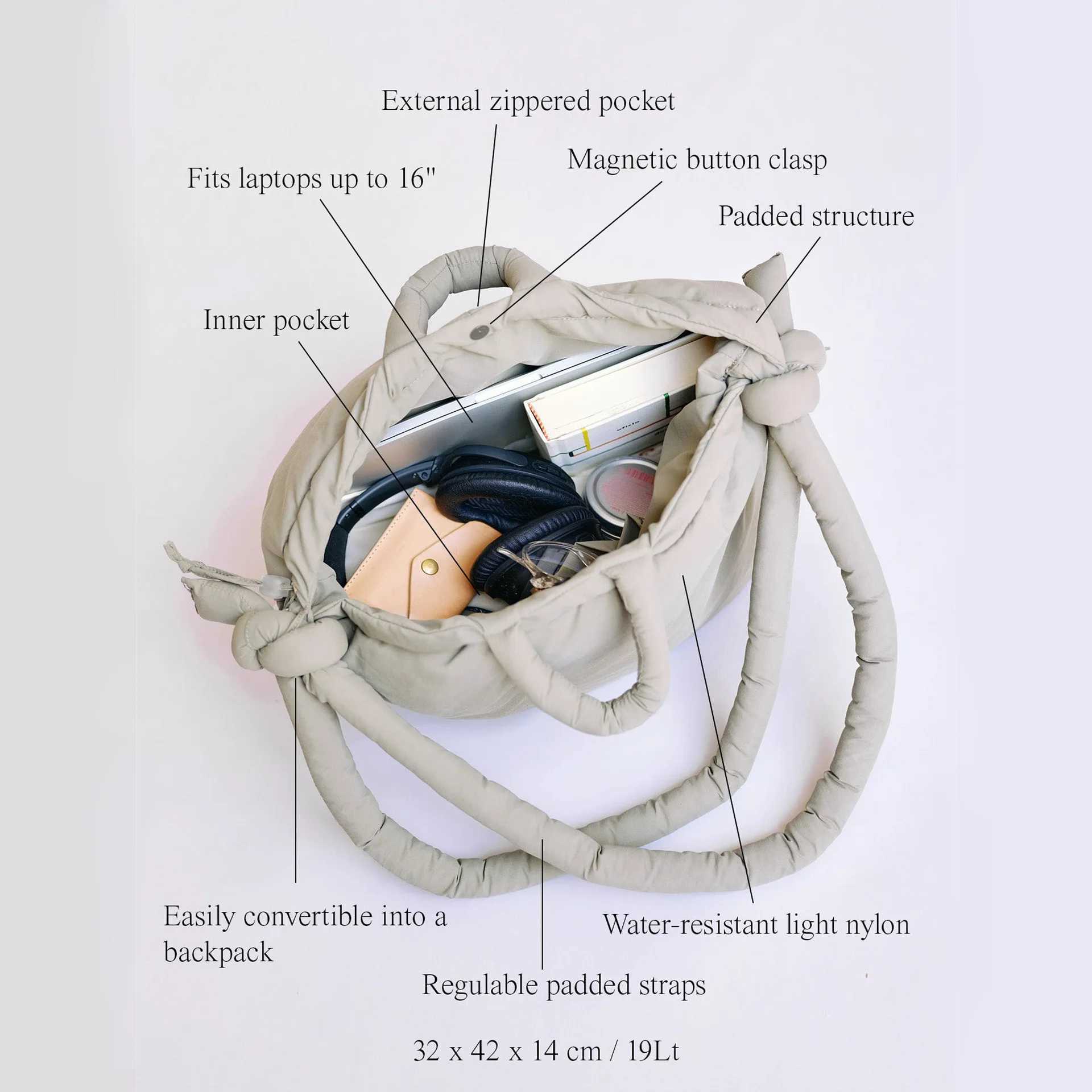 Large Capacity Cloud Bag Nylon Inflatable Fashion Butterfly Bag Portable Makeup Bag Storage Bag Cross Body Bag Womens Bag W250421