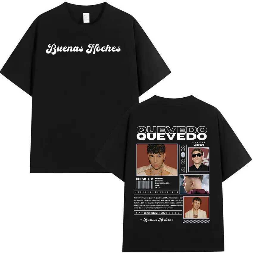 Rap singer QUEVEDO tour 2024 graphic T-shirt mens retro high-quality fashion T-shirt mens retro oversized cotton T-shirt streetwear W250425