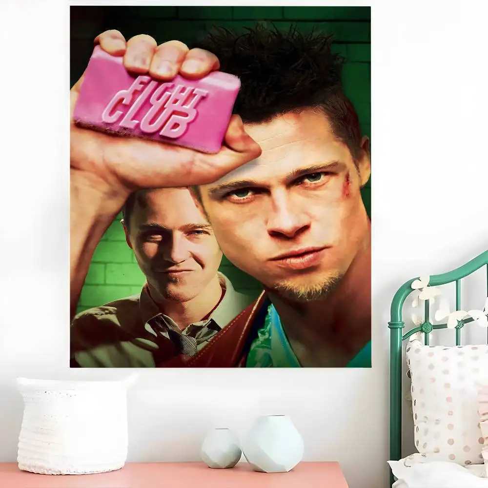Movie F-Fight Club Classic Anime Tapestry Wall Hanging Decoration Household Wall Hanging Home DecorM251125
