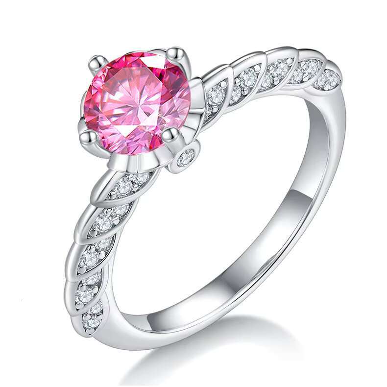 Mothers Day Gift 4 Color for Choose Fine Jewelry 1ct Moissanite Diamond S925 Sterling Silver Ring Woman Engagement Ring