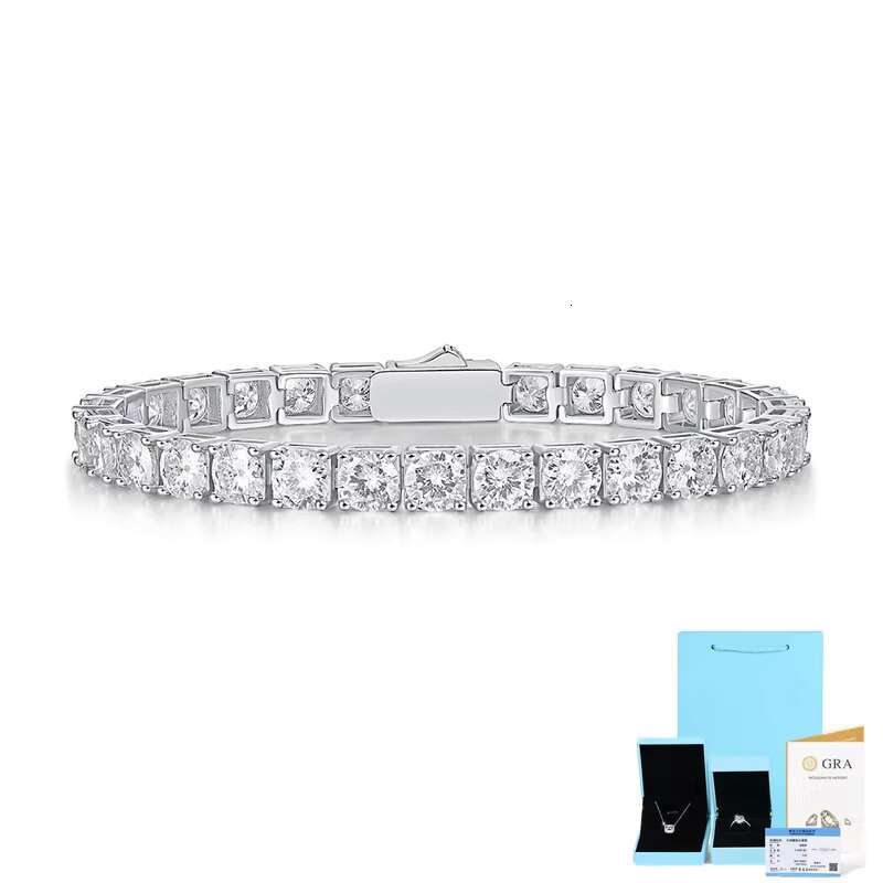 Fine Jewelry Necklaces Hip Hop S925 Silver VVS Moissanite Diamond Cluster Iced Out Tennis Chain Bracelet Necklace for Men Women