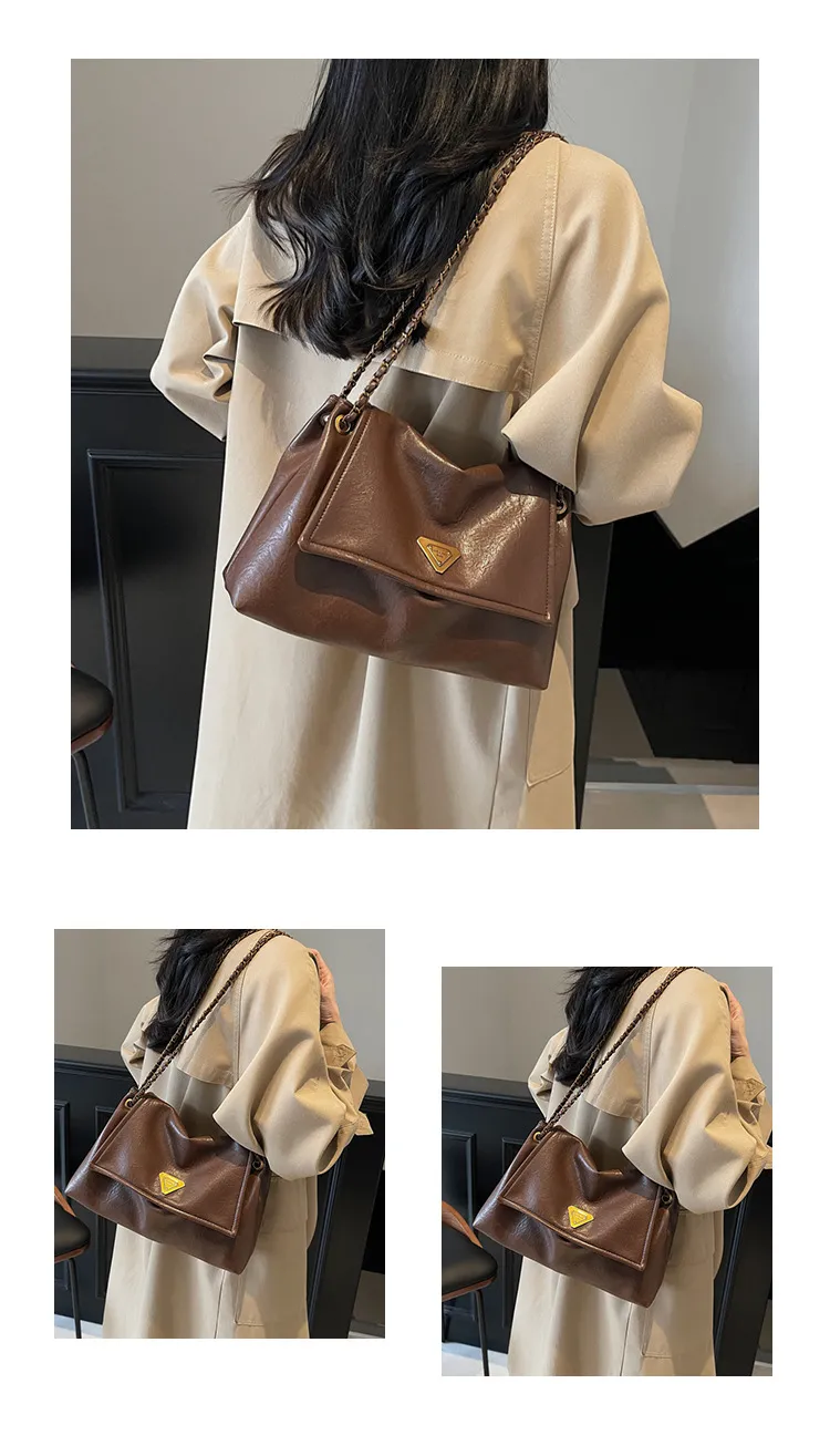 Designer Bags: Women's Solid Color Tote, Vintage Shoulder Bags, Lightweight For Daily Use - Available In White And Brown New Free Delivery Design