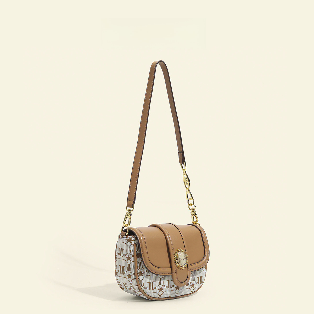 2025 New Saddle Bag Women's Retro Fashion PU Leather Shoulder Bag Designer Bag