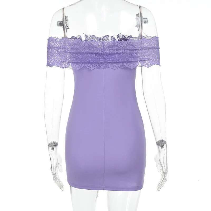 Dongdumaoyi Townlike Slim Bodycon Dress Women Off Shoulder Mini Spring Summer Lace Strapless Nightclub Sexy Party Dresses