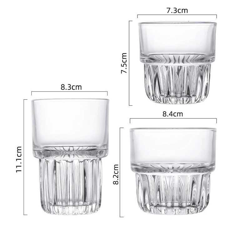 155ml/250ml/316ml Vintage American Coffee Mug Latte Mocha Coffee Cups Heat-resistant Drinking Glasses Transparent Cappuccino Cup Y251125