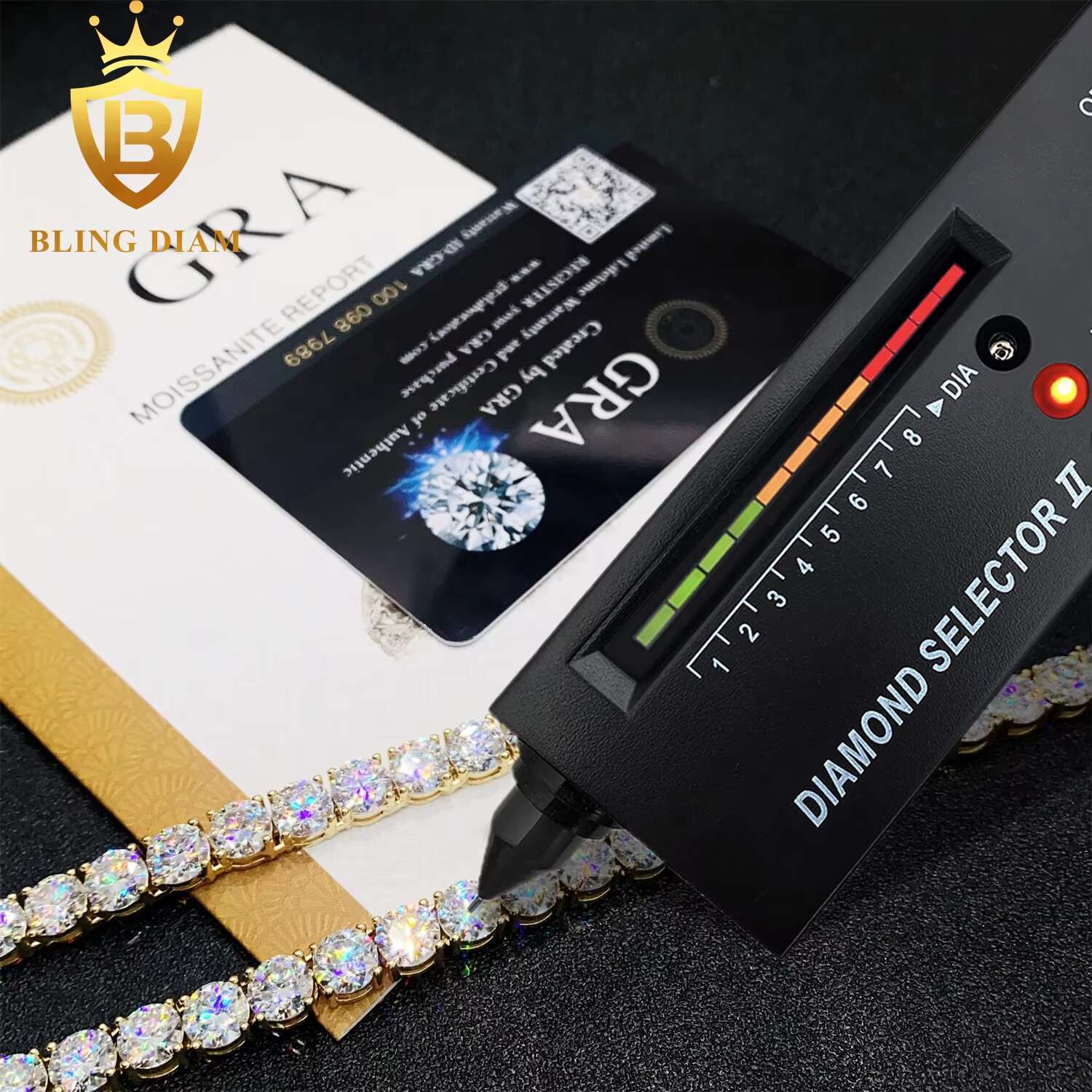 GRA Certified VVS 6.5mm 925 Sterling Silver Moissanite Tennis Chain Hip Hop Style Iced Out Diamond Fashion Necklaces