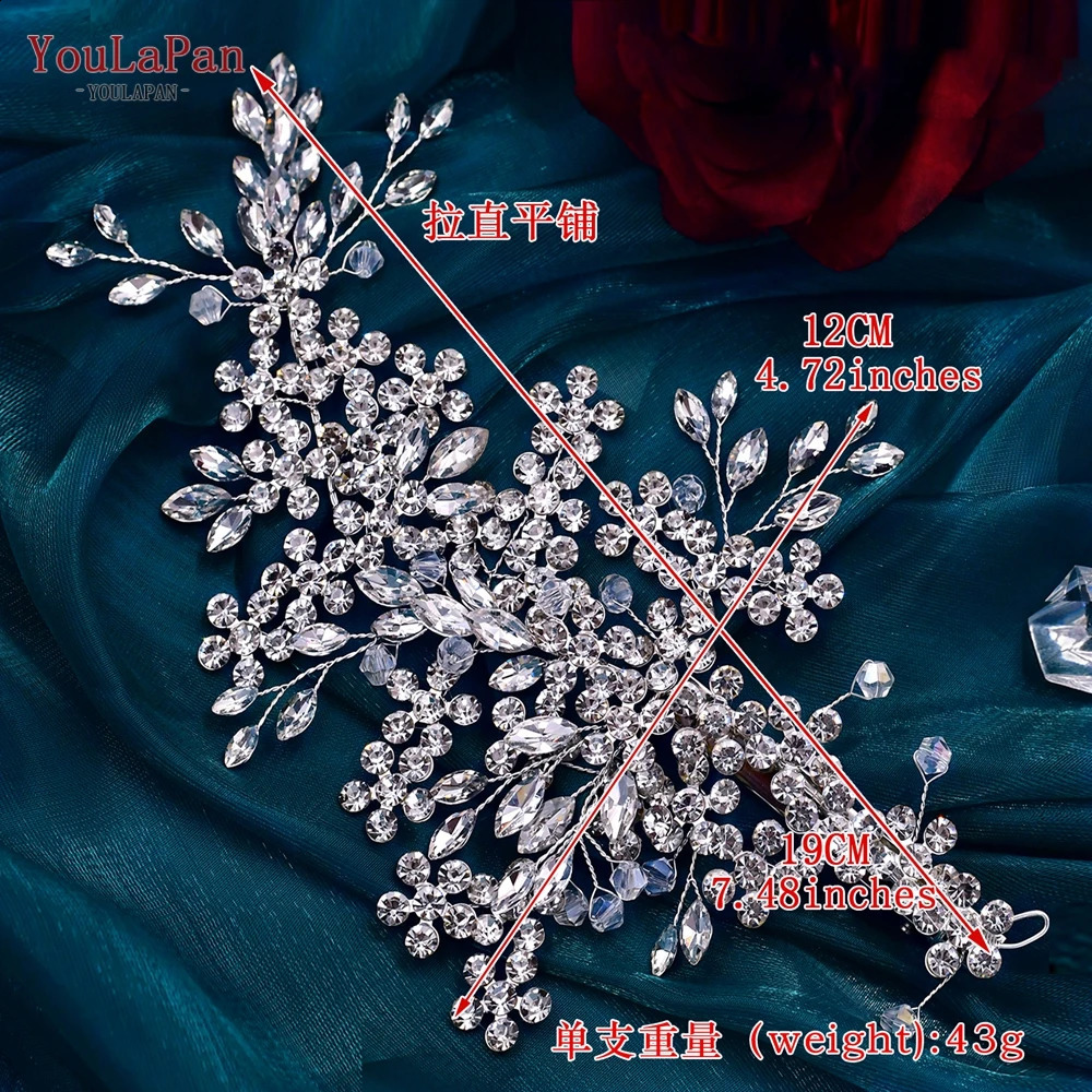 YouLaPan HP253 Crystal Bridal Headpiece Floral Wedding Hair Vine Clip Party Prom Hair Jewelry Brides Hair Accessories 250420