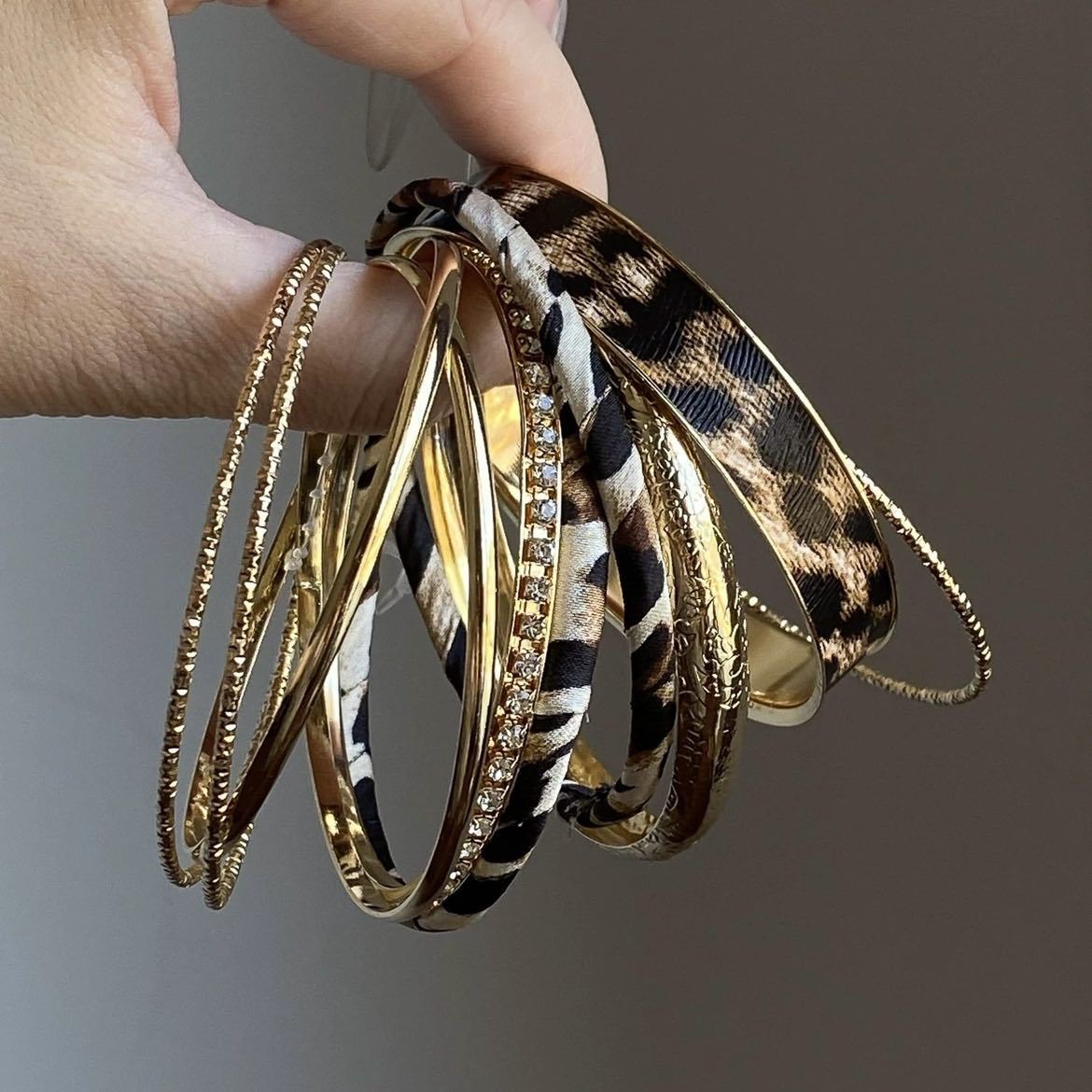 3-6PCS Set Punk Trendy Multilayer Bangles for Women Gold Color Fashion Bangles Jewelry Party Jewelry Set designer bracelet women luxury jewelry bracel - view 9