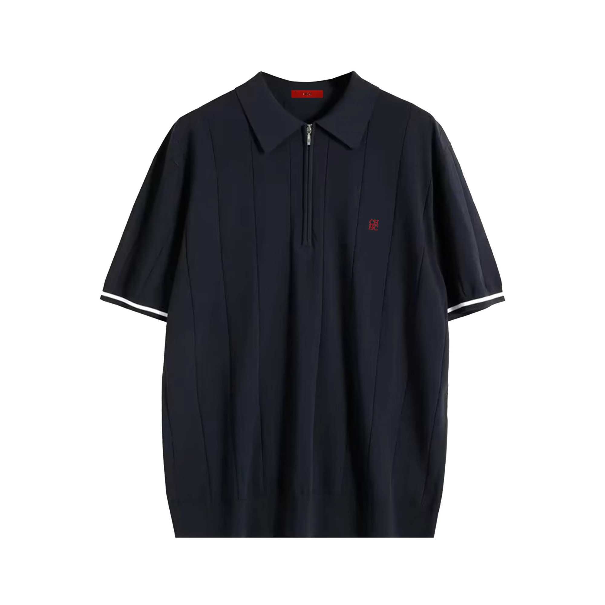 CHCH 2024 New Summer Ribbon Knitted Mens Polo Shirt Breathable Cool Brand High Quality Mens Texture Polo ShirtXJ250425