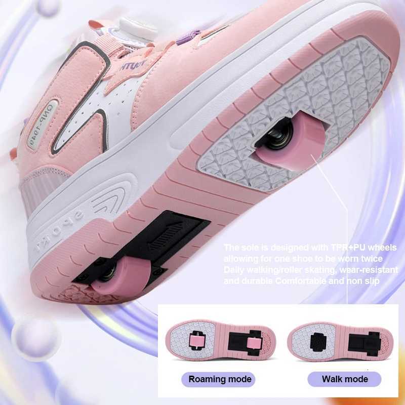 2Wheels Roller Skate Children Shoes Sneakers For Kids Boys Girls Sports Running Outdoor Adult Casual Women Tennis Size 31-42W251125 XJ260303