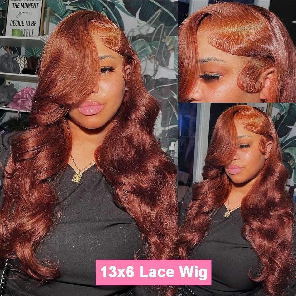 4X4 5X5 Reddish Brown 13X6 Frontal 30 40 Inch Body Wave Human Hair Wigs 13X4 Hd Lace Front Wig For Women Pre Plucked
