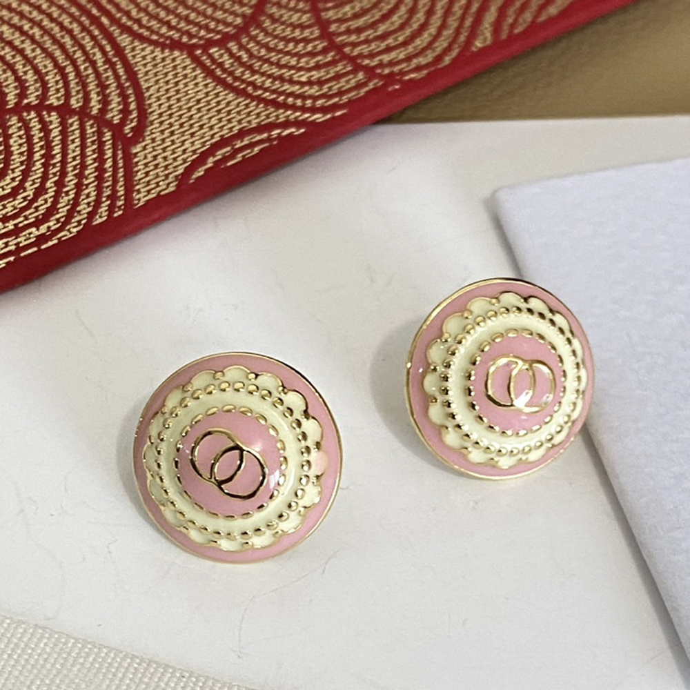 Never Fading Long Designer Ear Stud Earrings Crystal Pearl Real Gold Brass Copper Stamp Letter Earring Fashion Womens Elegance Wedding Party Jewelry Accessories