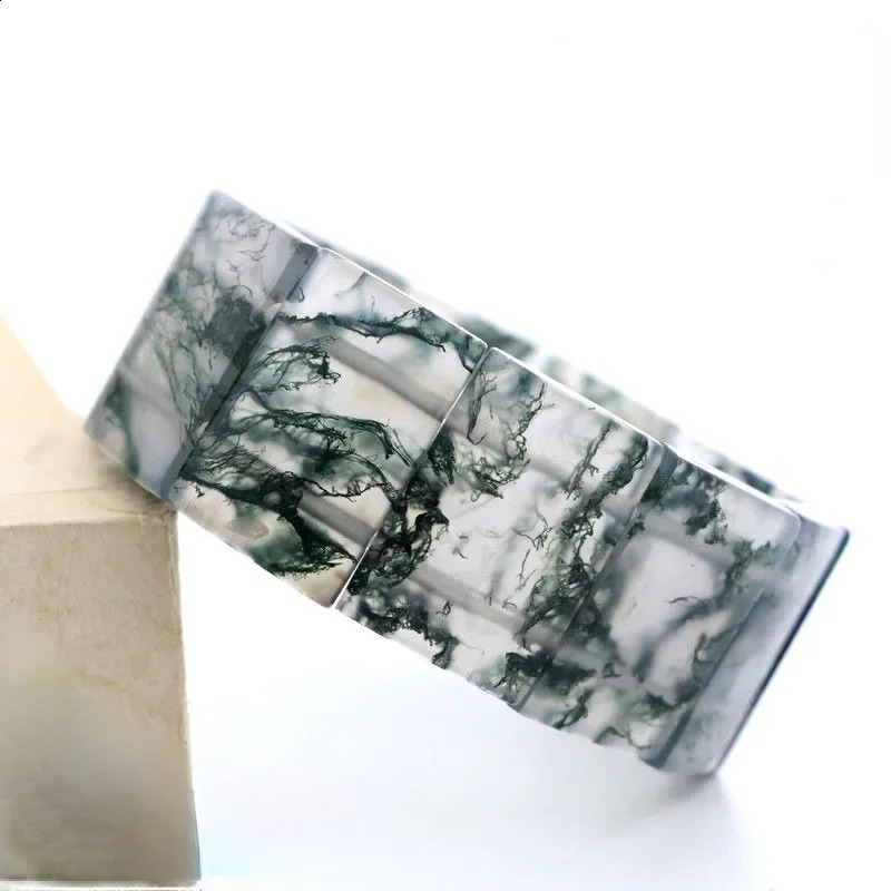 Chalcedony Hand Chain Jade Bracelet Natural Ice Water-permeable Grass Agate Hand Row 250424