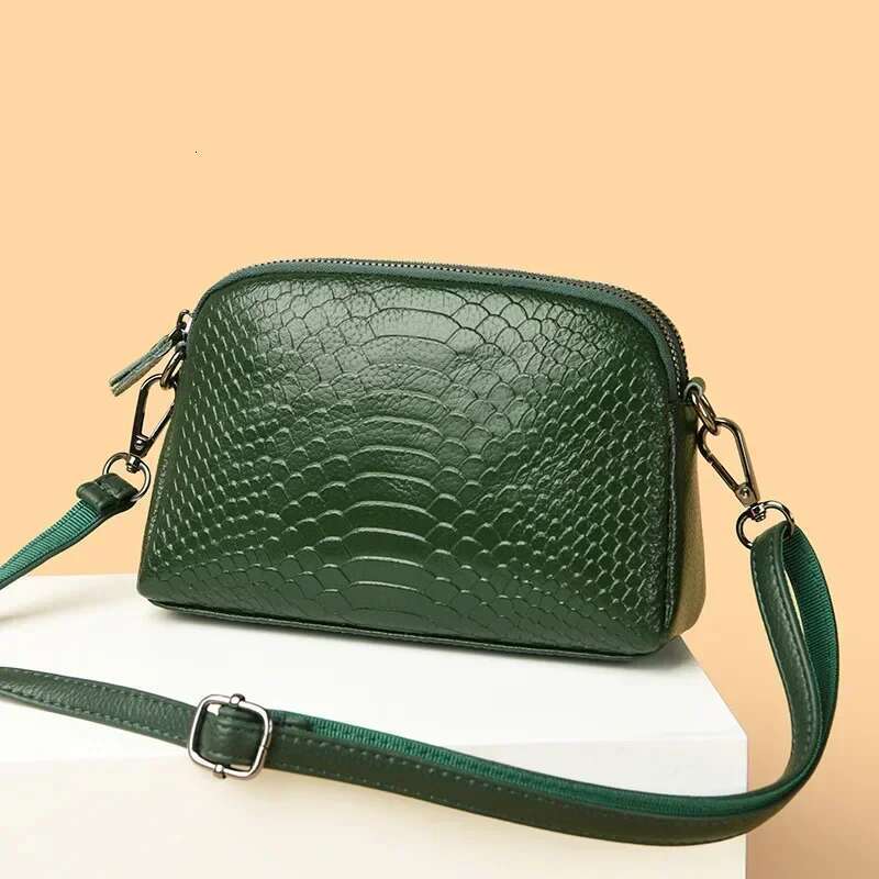 Luxury Designer New Women's Crossbody Small Single Shoulder Messenger Bag Fashionable Genuine Leather Crocodile Pattern Handbag