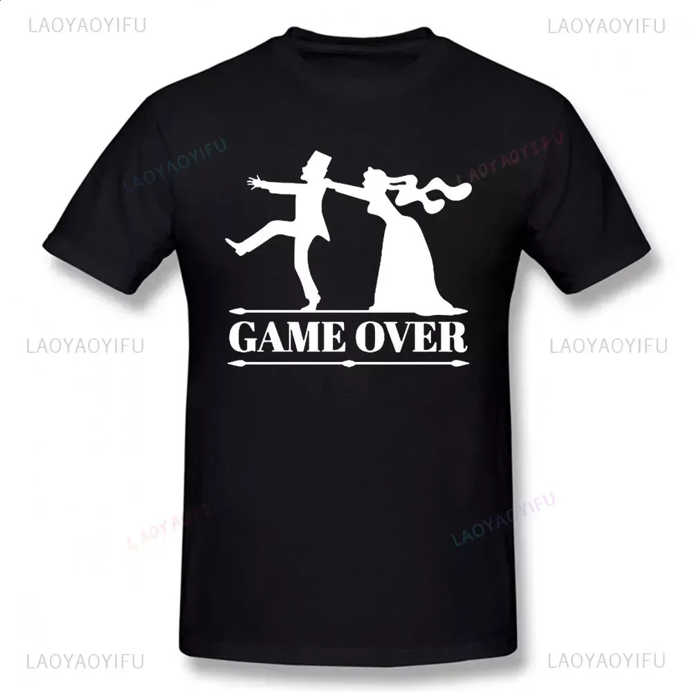 Sales Games Bridal and Groom T-shirt Funny Printing Singles Party T-shirt Summer Short Sleeve Fashion Casual Harajuku Mens T-shirt 250423