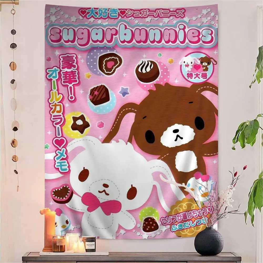 S-Sugarbunnies Printed Large Wall Tapestry Hanging Tarot Hippie Wall Rugs Dorm Cheap Hippie Wall HangingM251125