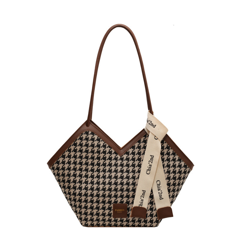 New Free Delivery Designer Shoes By 2025 2023 Fashionable Commercial Large Capacity Thousand Bird Grid Small Design Simple Shoulder Bag Handbag