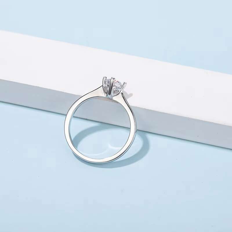 New Trendy Anniversary White Gold Plated 925 Sterling Silver Engagement Moissanite Rings Jewelry