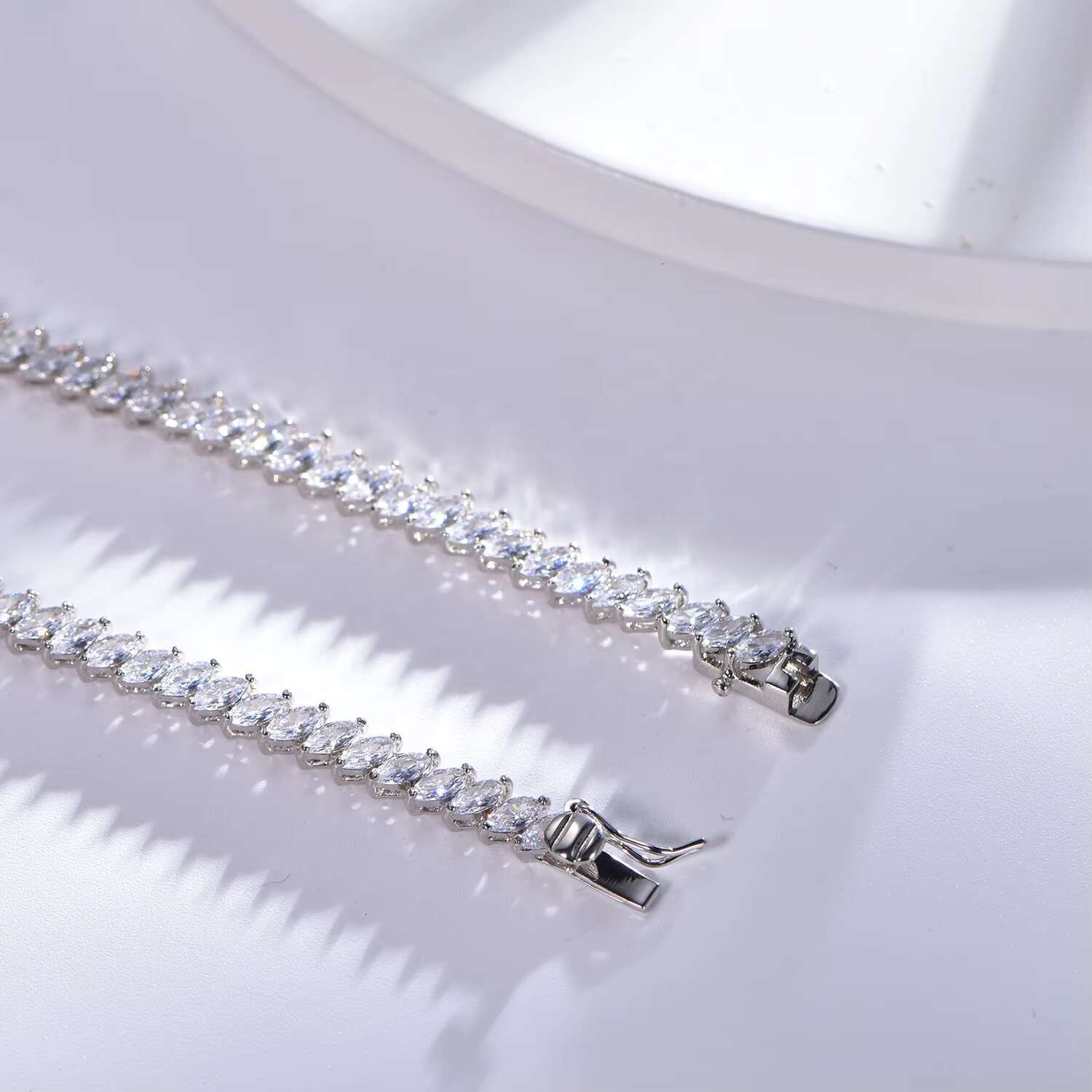 925 Sterling Silver Tennis Necklace Mens 5A CZ Diamond Necklace Iced Out Tennis Chain Necklace