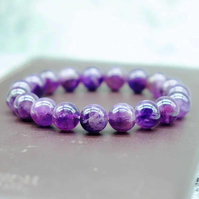100 Natural Amethysts Bracelet Women Men 4/6/8/10/12mm Dark Purple Stone Beaded Braslet Couple Brazalete Gifts For Lover Joias J251125