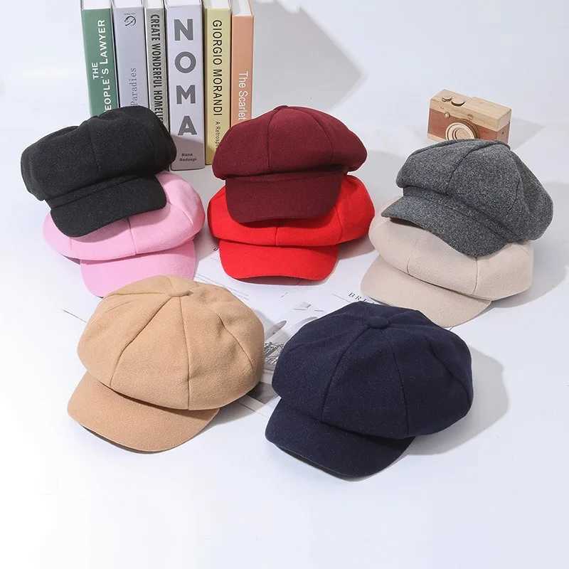 Woolen Solid Color Beret Autumn and Winter Windproof Hats Fashion Outdoor Cotton Hat Mens and Womens Universal Caps MZr09 J251125