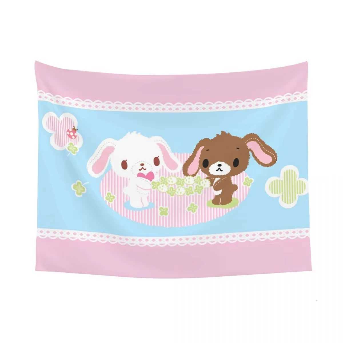 S-Sugarbunnies Anime Print Large Tapestry Wall Hanging Hippie Wall Tapestry Kawaii Cartoon Decor Living Room Bedroom Home DecorM251125