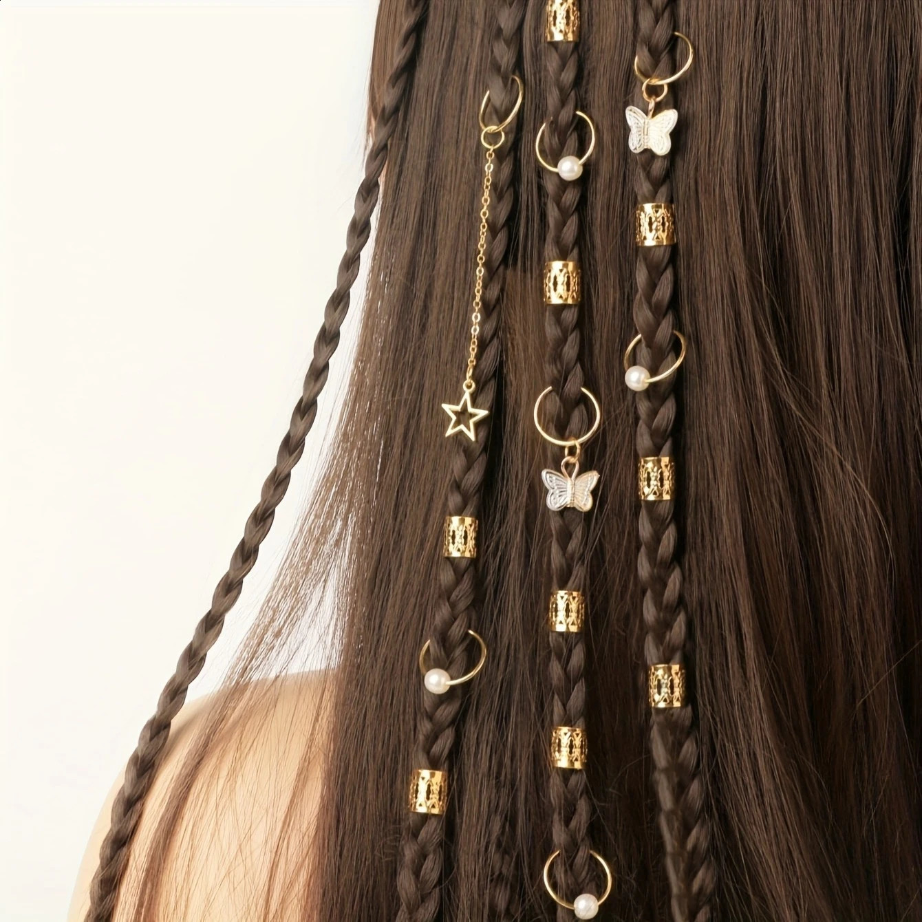 28 pieces of hair woven cuffs charm Dreadlock jewelry rings decorative 250417