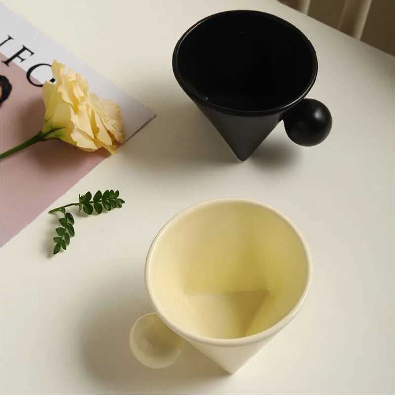 190ML Irregular Mug Creative Triangle Base Mug Lovers Breakfast Mug Office Coffee Mug Living Room Coffee Table Decorative Mug Y251125