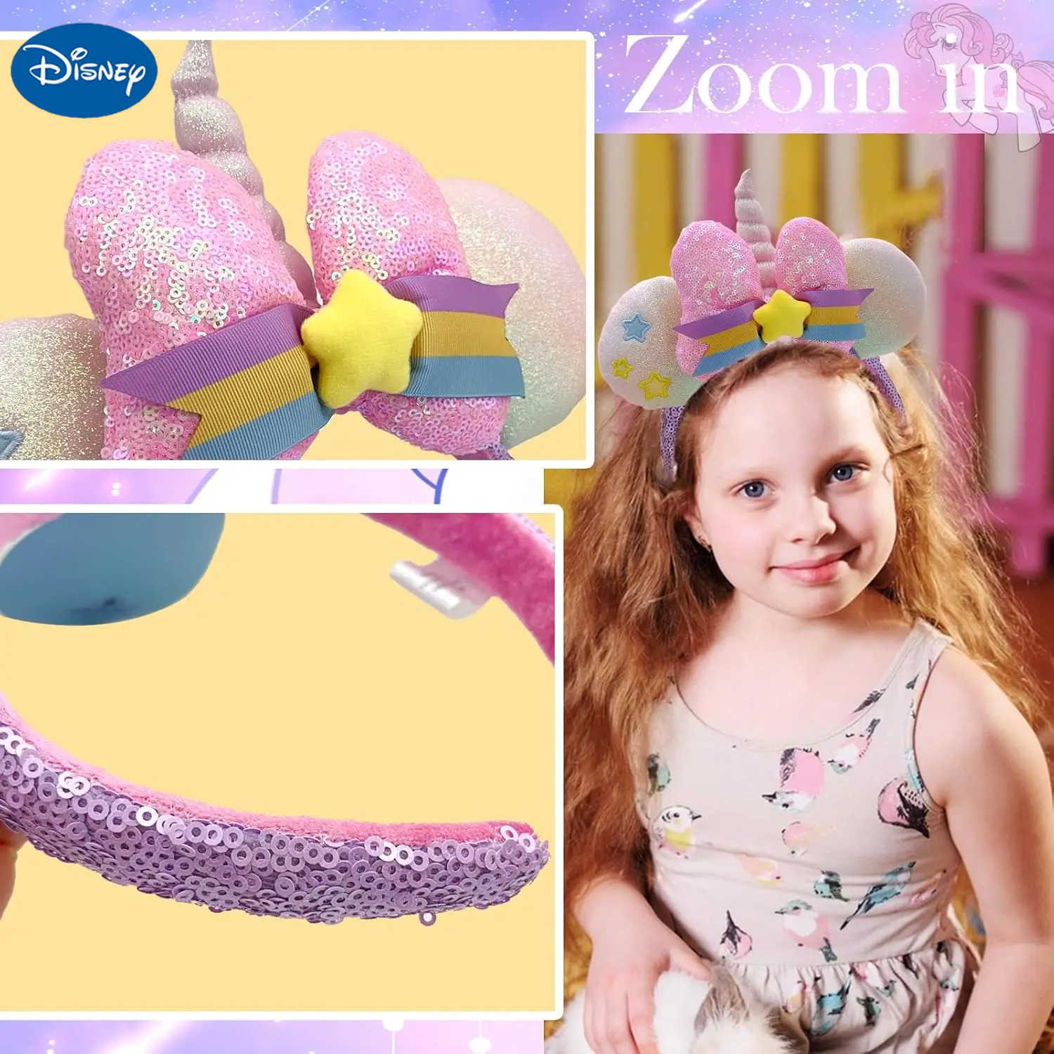Disney Stevie Ears Hair Band Dumbo Head Band Cute Cartoon Doll Stuffed Hair Band Headpiece Hair Ring Hair Accessories X250425