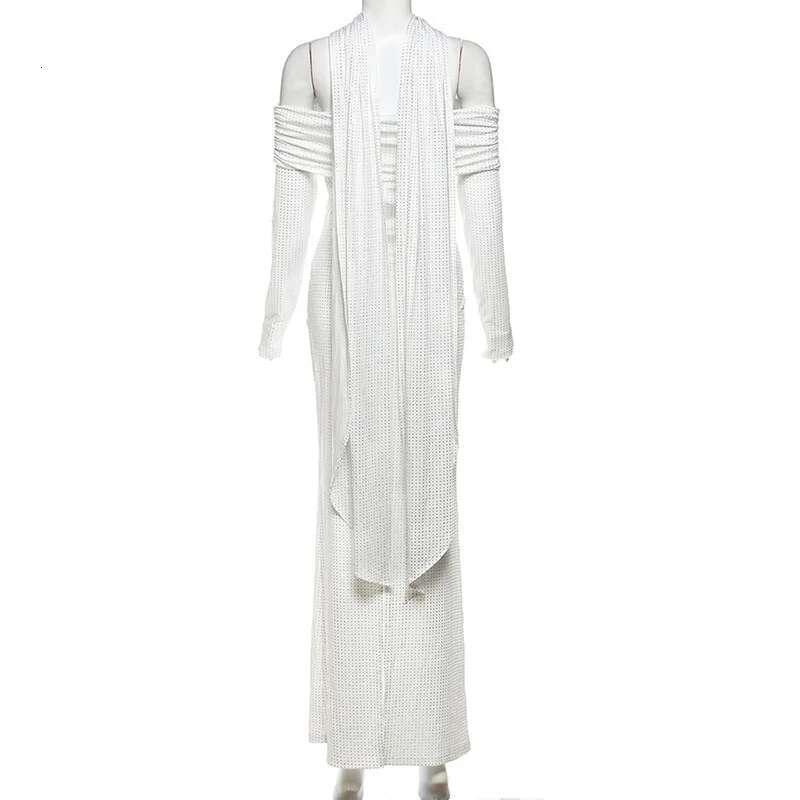 Dongdumaoyi Townlike Elegant Maxi Long Slim Bodycon Dress Women Off Shoulder Autumn Winter Diamonds Nightclub Sexy Party Dresses