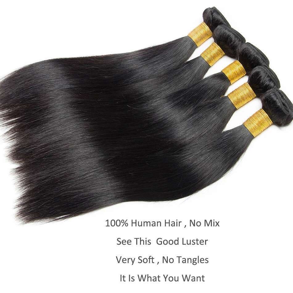 8-32 Inch Bone Straight Weave 12 A Brazilian Natural Color 100% Remy Human Hair Extension 1 3 4 Bundles Weft