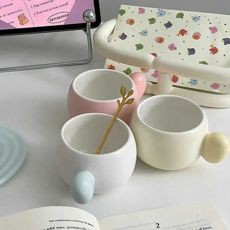 250ml Ceramic Coffee Cup Plate Set With Spoon High Beauty Makeup Womens Afternoon Tea Cup And Dish Sets Girl Birthday Gift Y251125