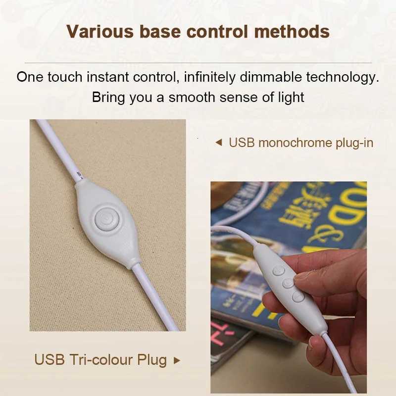 Bohemian LED Desk Lamp USB Button Warm Dimming Stained Glass National Style For Home Bar Bedroom Decor Creative LED Table LampM251125